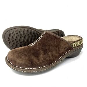 UGG 8 Women Brown Kohala Suede Soft Comfy Shearling Slip On Clog Home Slippers